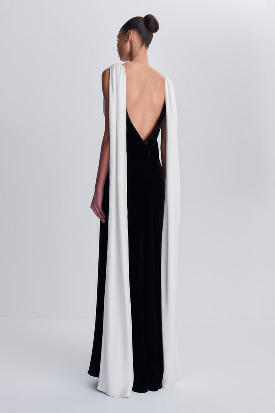 Mariselle Draped Velvet Gown