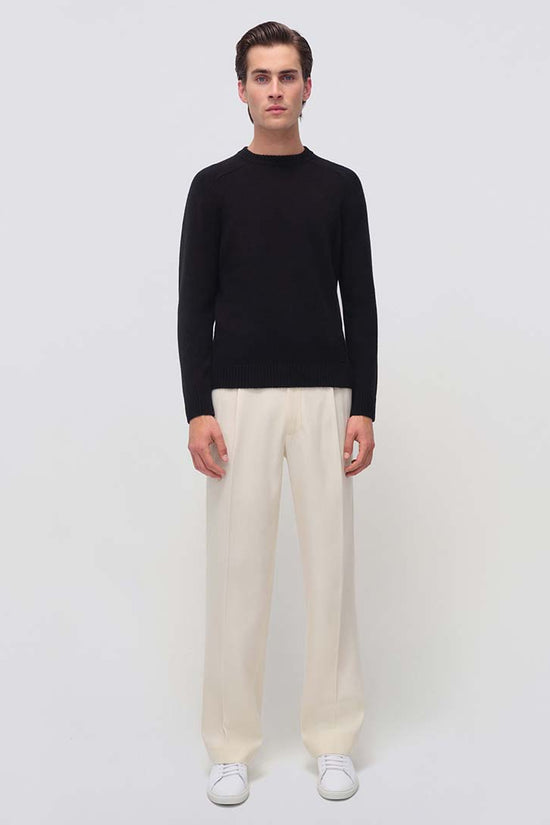 Black Carlton Long Sleeve Crewneck Sweater - SIMKHAI