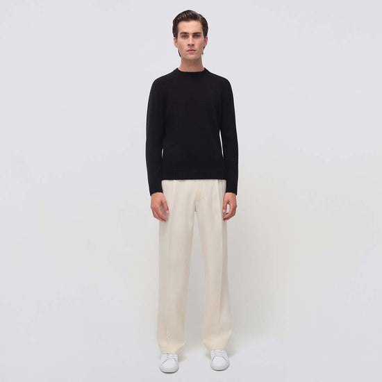 Black Carlton Long Sleeve Crewneck Sweater - SIMKHAI