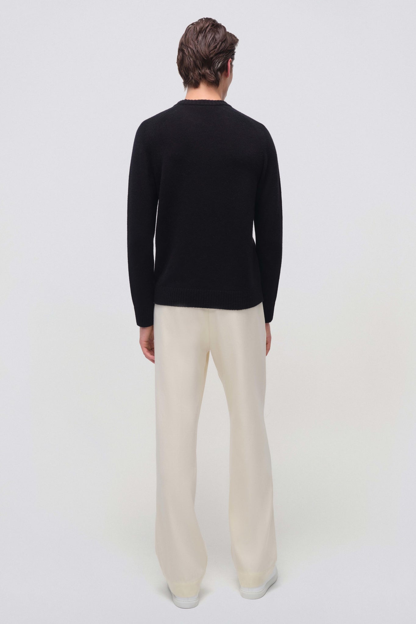 Black Carlton Long Sleeve Crewneck Sweater - SIMKHAI