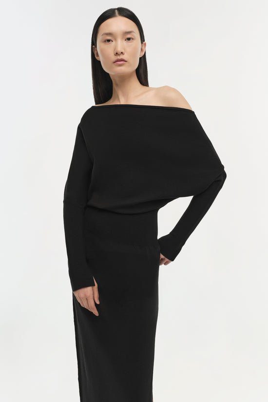Janese Off Shoulder Knit Midi Dress