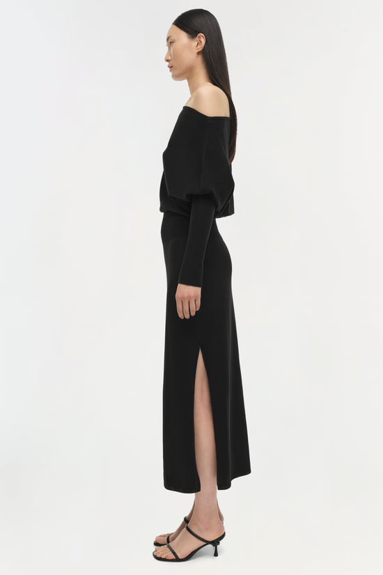 Janese Off Shoulder Knit Midi Dress