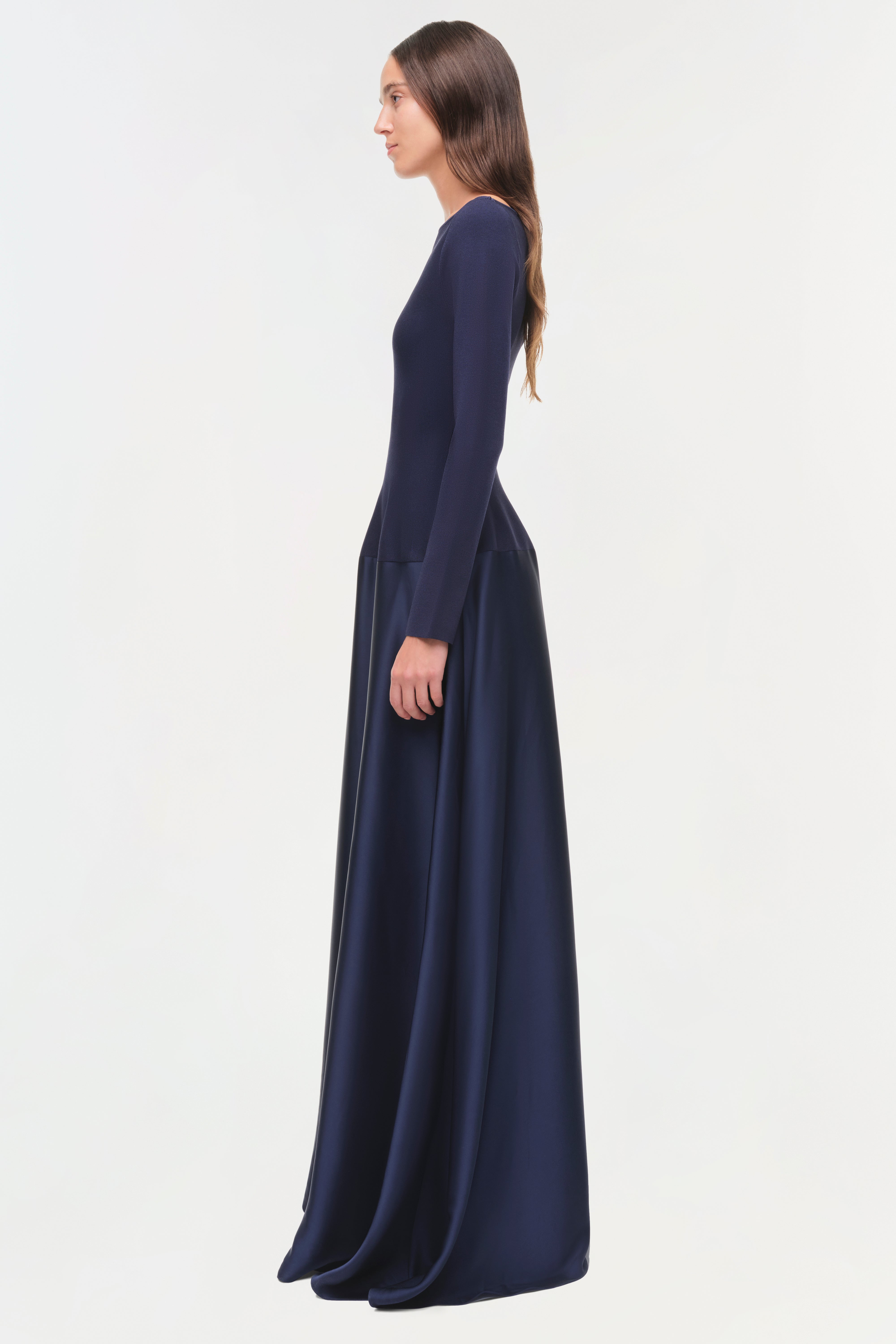evening dresses malta paola Paola Satin Knit Gown SIMKHAI