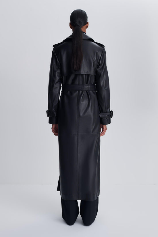 Oteria Belted Leather Coat