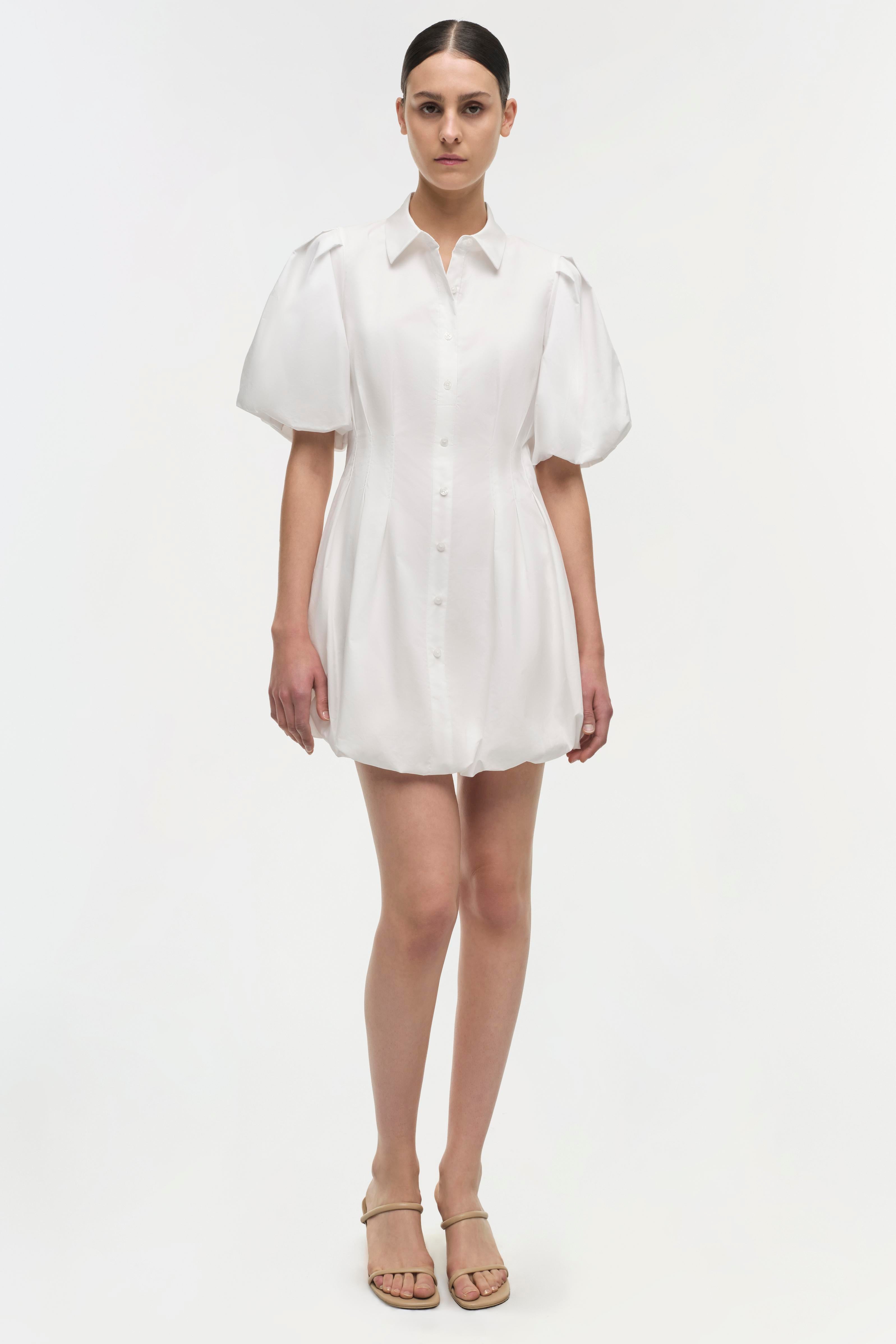Simkhai Women's Cleo Cotton Mini Dress, White | Size: 4 | St. Bernard Simkhai Women's Cleo Cotton Mini Dress, White | Size: 4 | St. Bernard