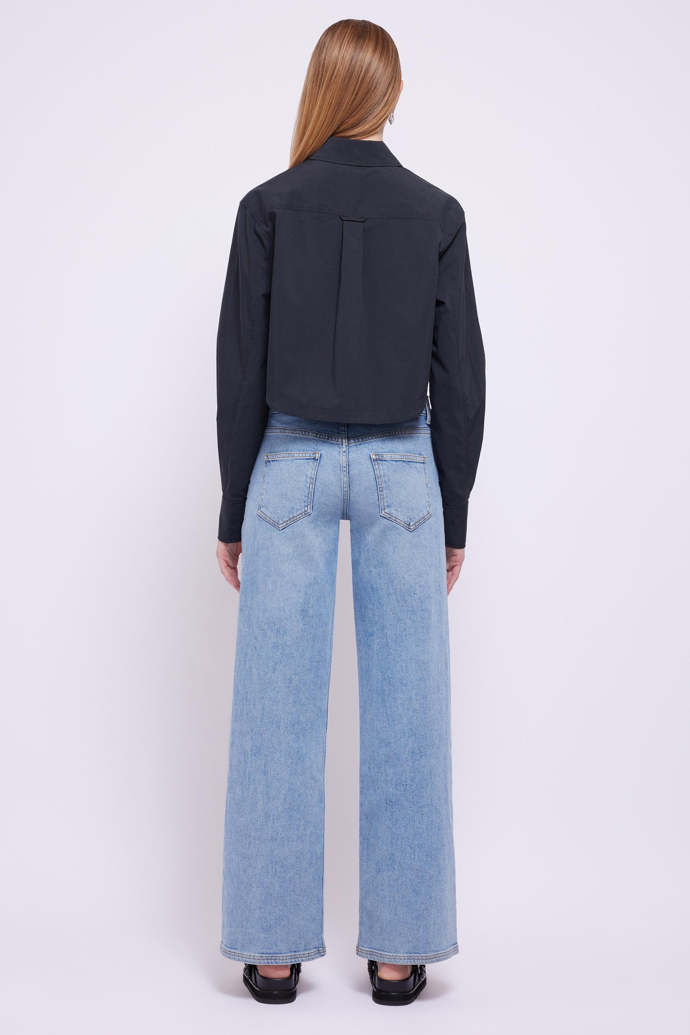Simkhai Renata Cropped Button Down Shirt in Tulip
