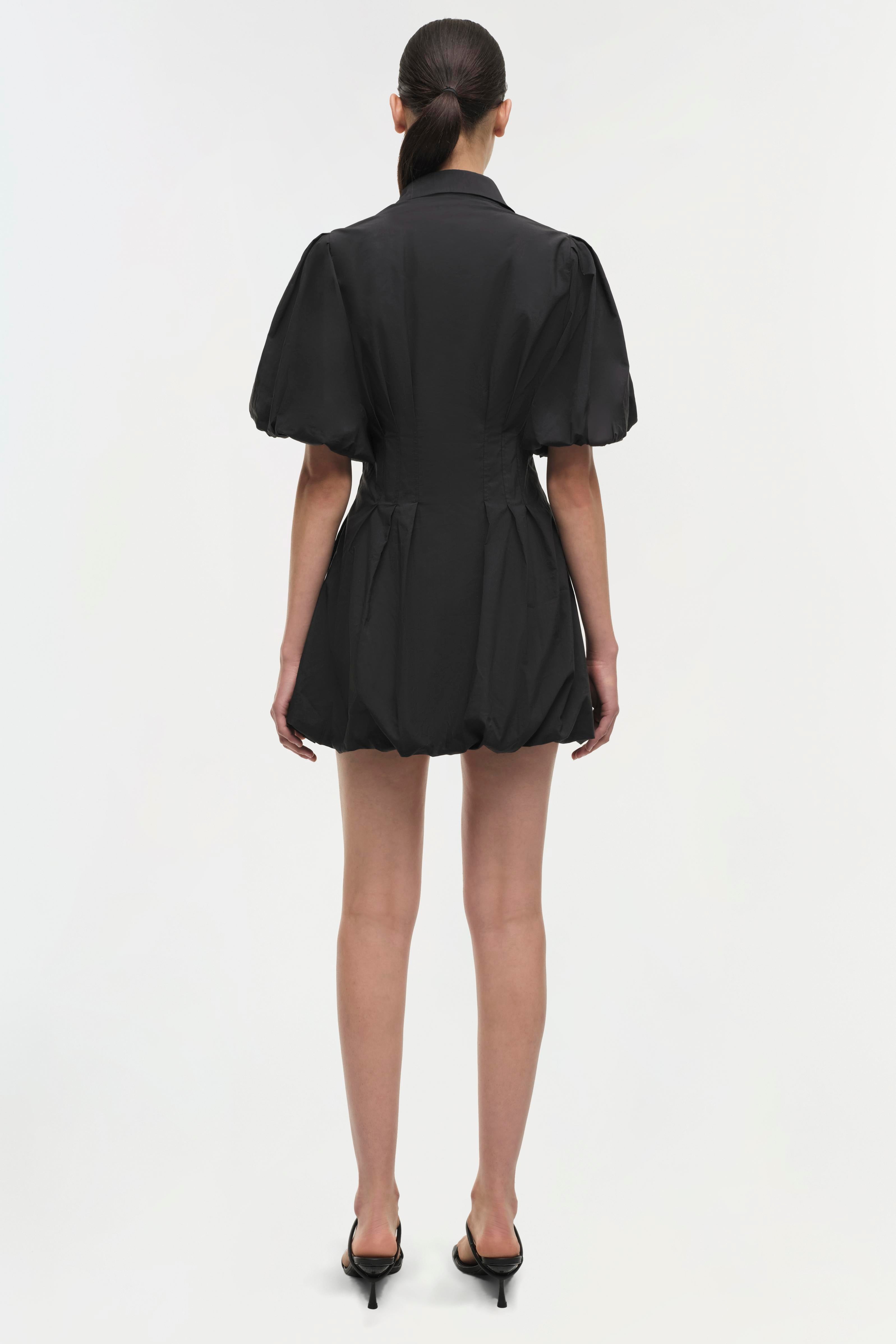 SIMKHAI Women's Cleo Balloon Pintuck Mini Dress - Black