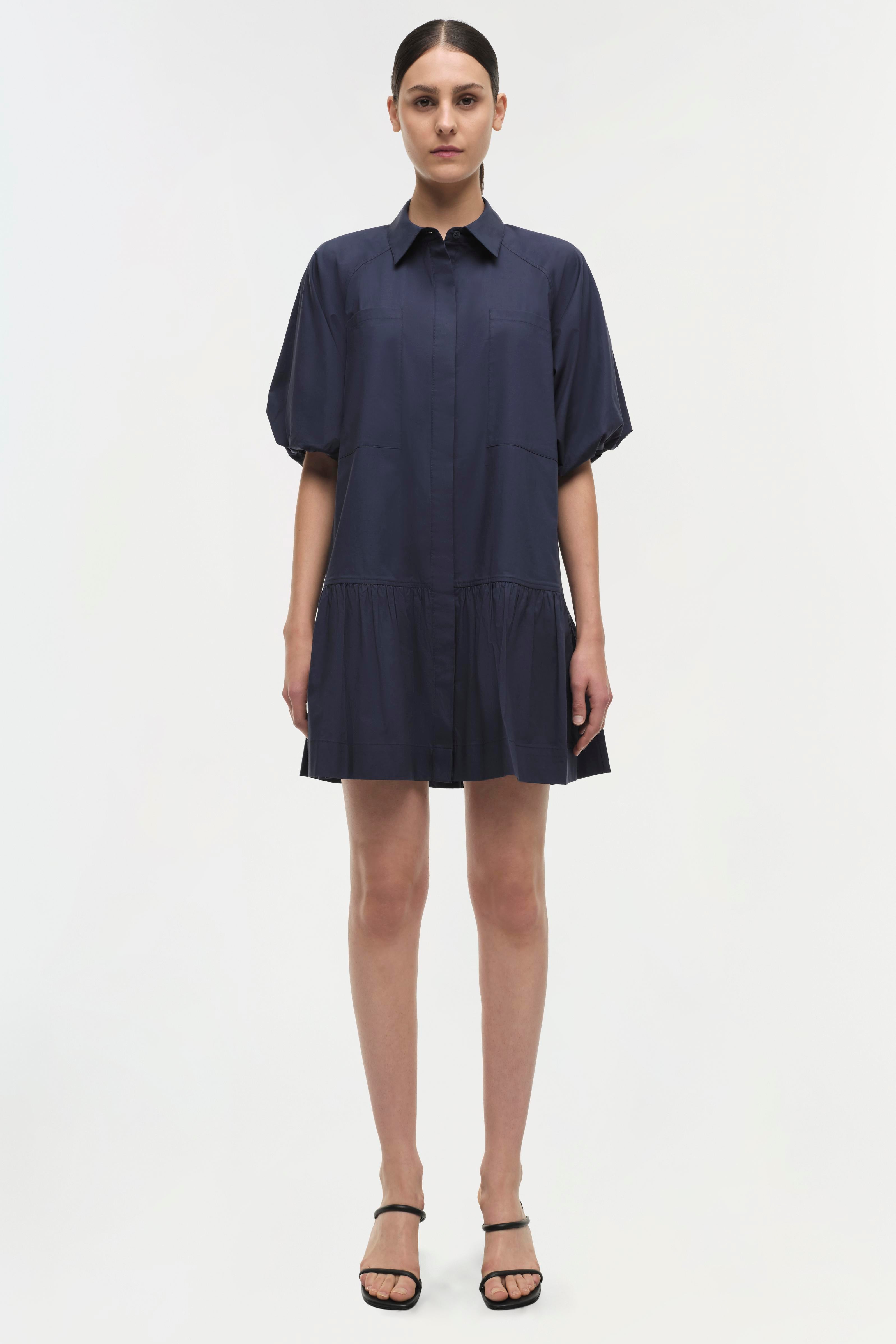 Simkhai Women's Crissy Cotton Poplin Mini Shirtdress - Midnight - Size Large Simkhai Women's Crissy Cotton Poplin Mini Shirtdress - Midnight - Size Large