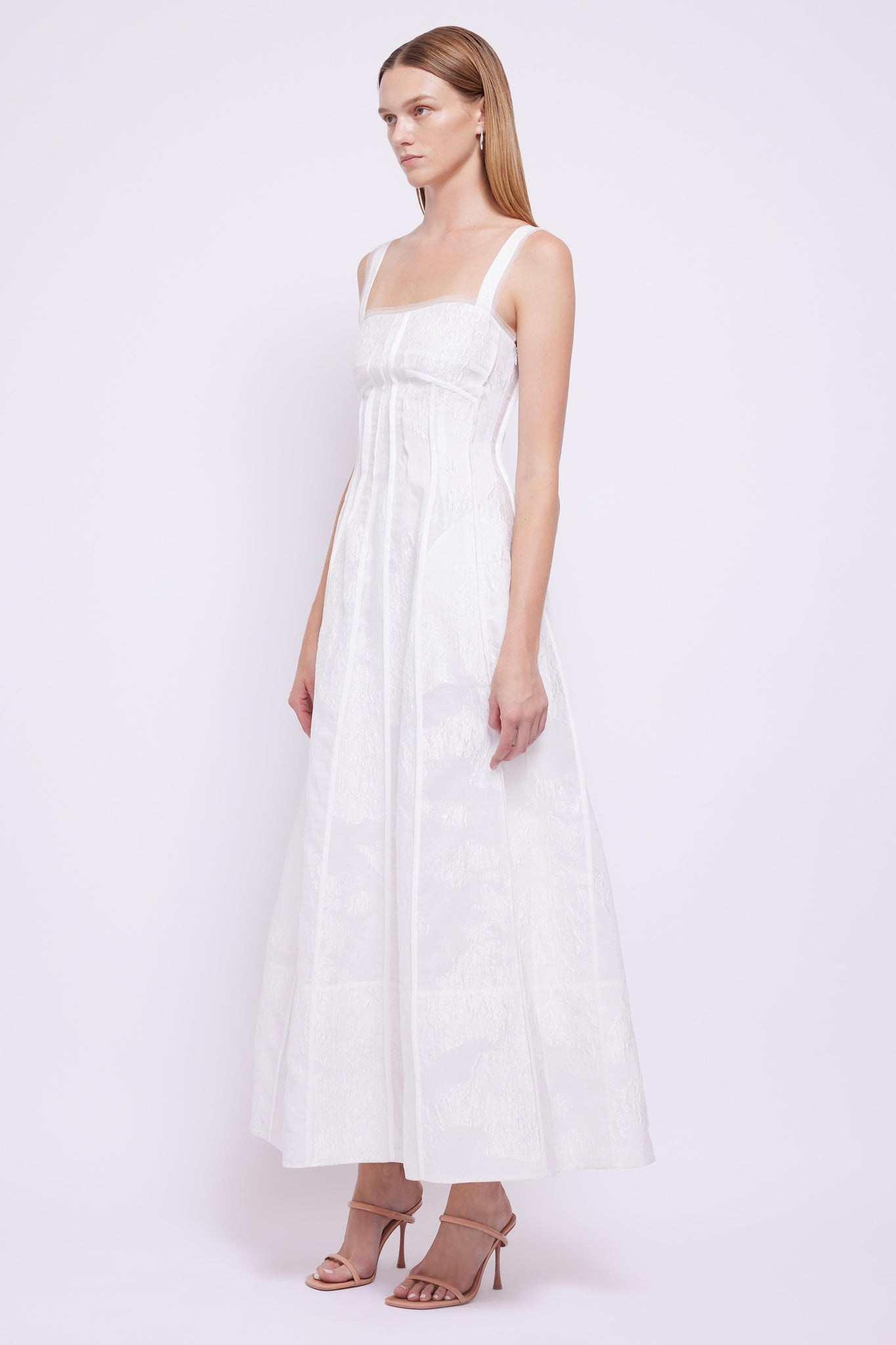 Mayra Bustier Midi Dress - White | SIMKHAI