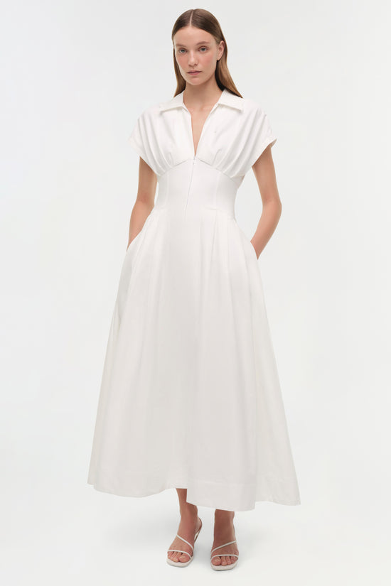 Farlow Cotton Faille Midi Dress