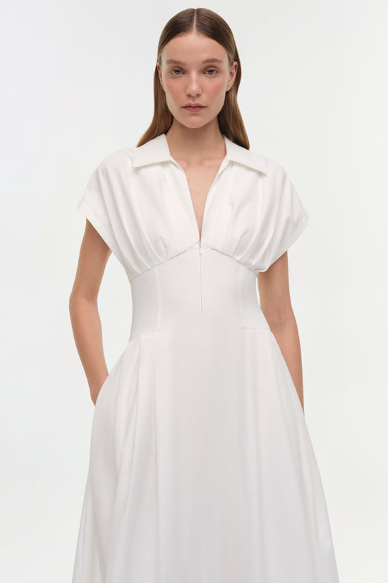 Farlow Cotton Faille Midi Dress