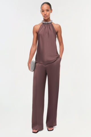 Navi Embellished Satin Top