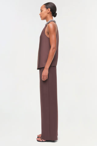 Navi Embellished Satin Top