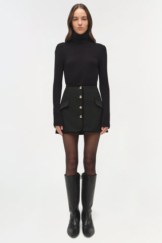 Astor Velvet Trimmed Mini Skirt