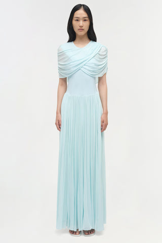 Nancie Draped Jersey Cape Midi Dress