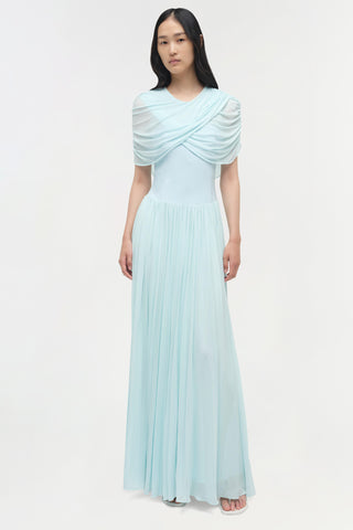 Nancie Draped Jersey Cape Midi Dress