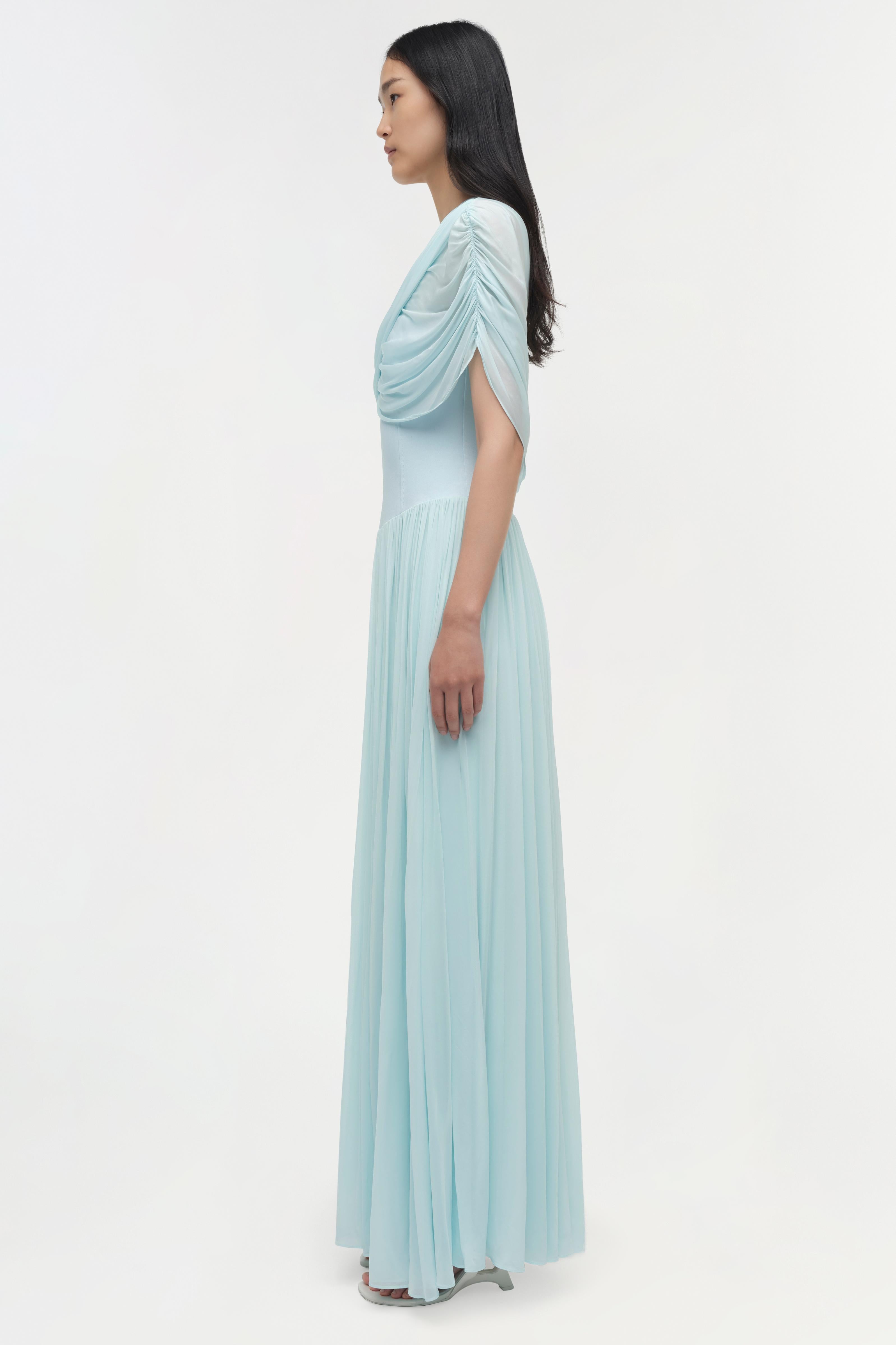 cape maxi dress Simkhai Women's Nancie Cape Maxi Dress - Blue - Size 8