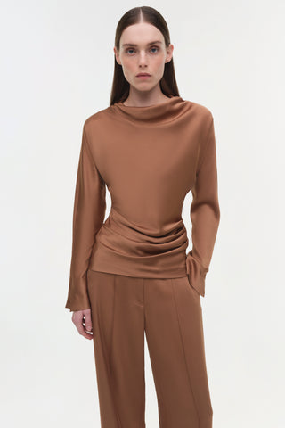 Victoria Draped Satin Top