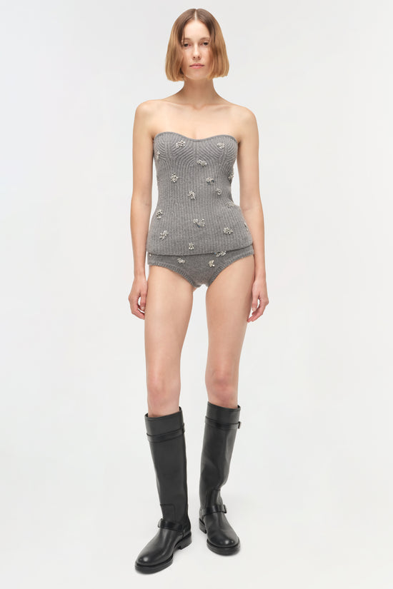 Waverlie Embellished Knit Tube Top