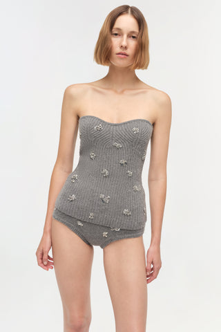 Waverlie Embellished Knit Tube Top