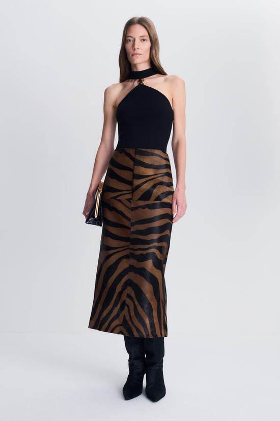 Tobiana Calf Hair Midi Skirt