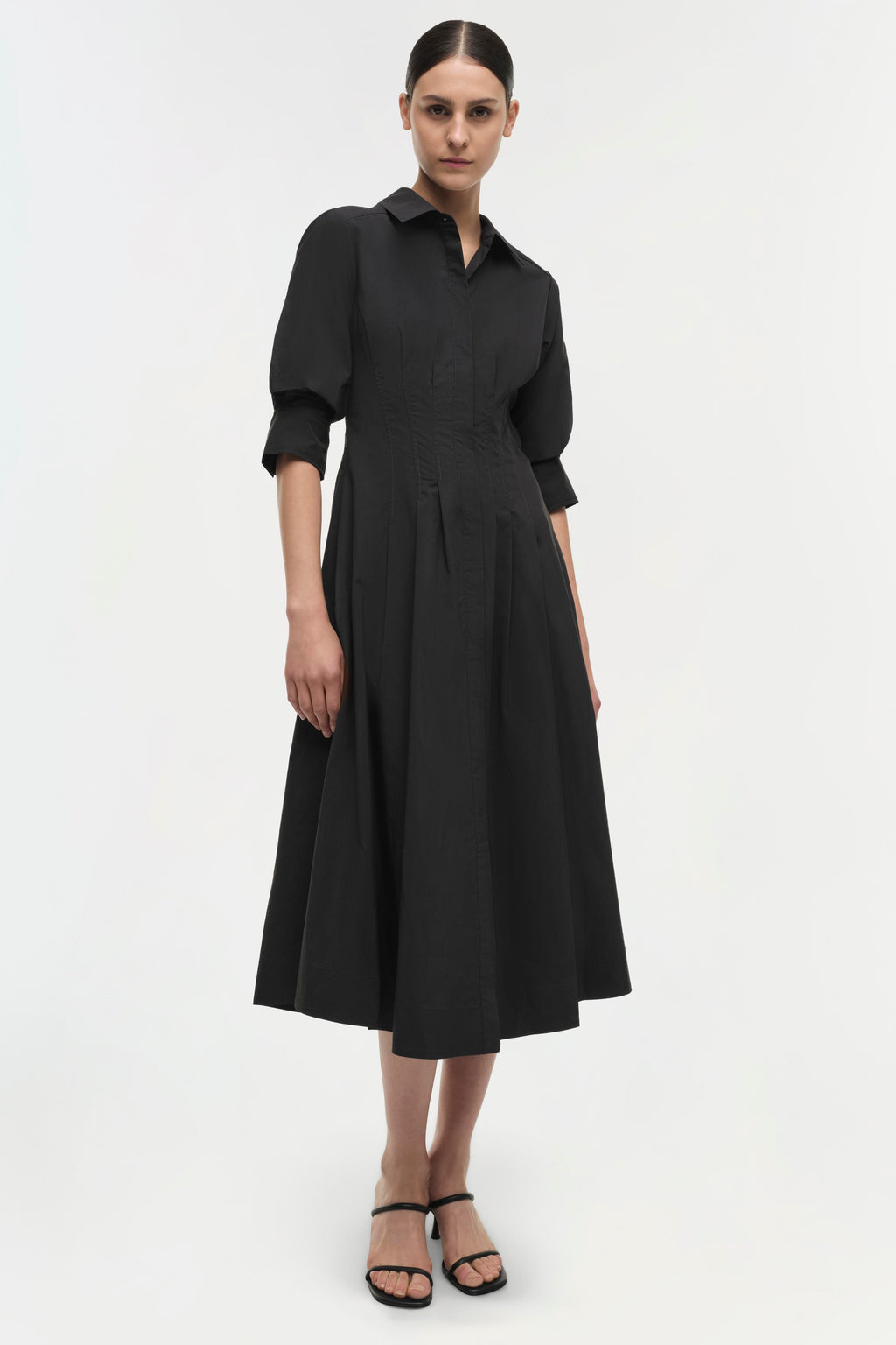 Signature Jazz Midi Shirt Dress - Black | SIMKHAI