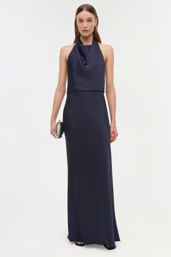 Reannon Draped Satin Gown