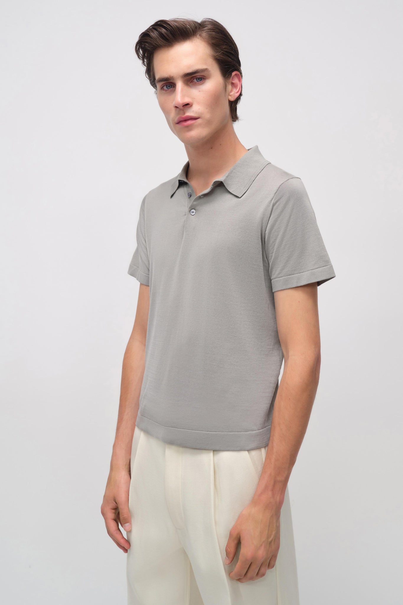 Gray Barron Short Sleeve Polo - SIMKHAI