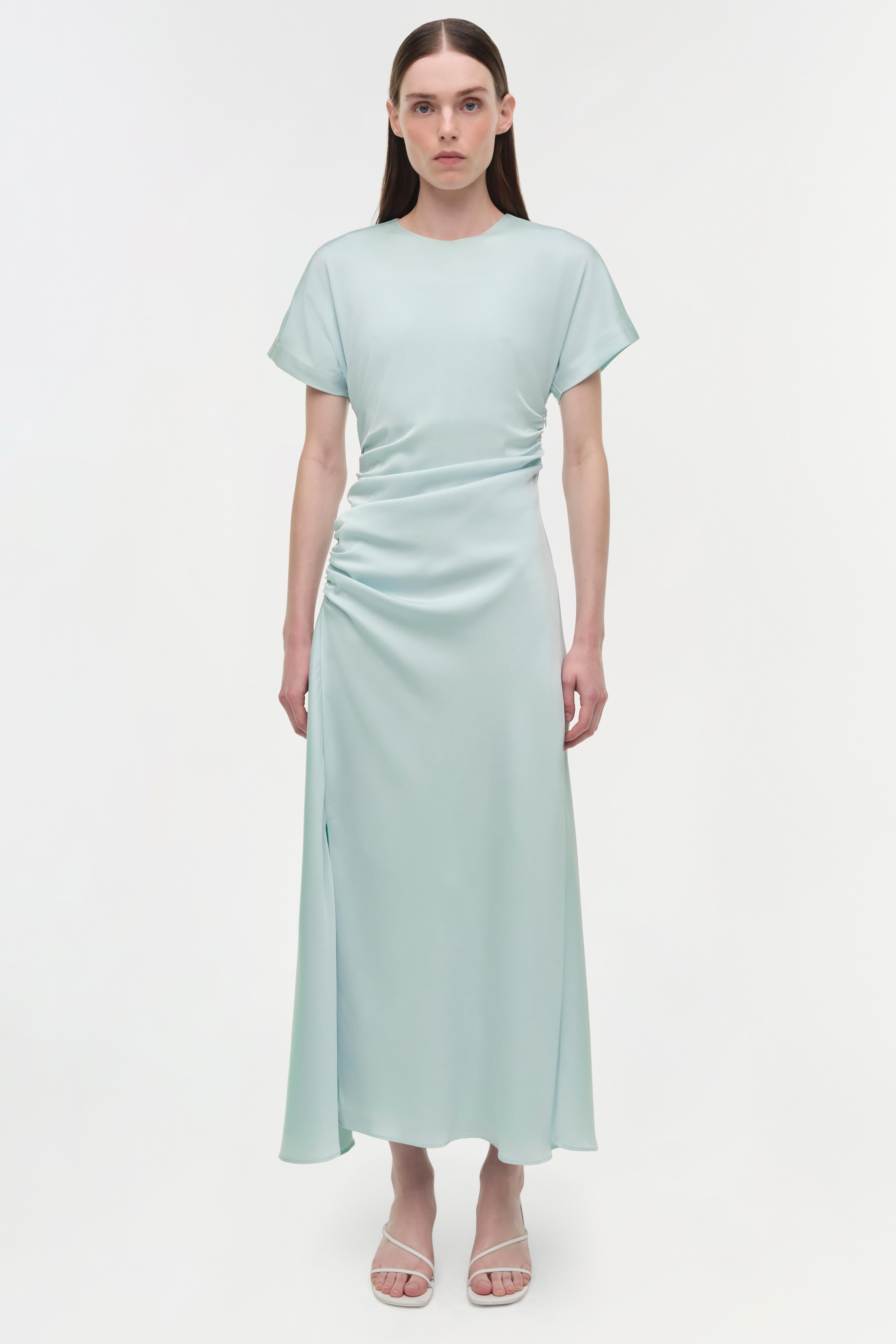 draped satin midi dress Flower embellished draped satin midi dress Color: Powder Pink RASARIO Online Boutique 42 (FR) / Powder Pink