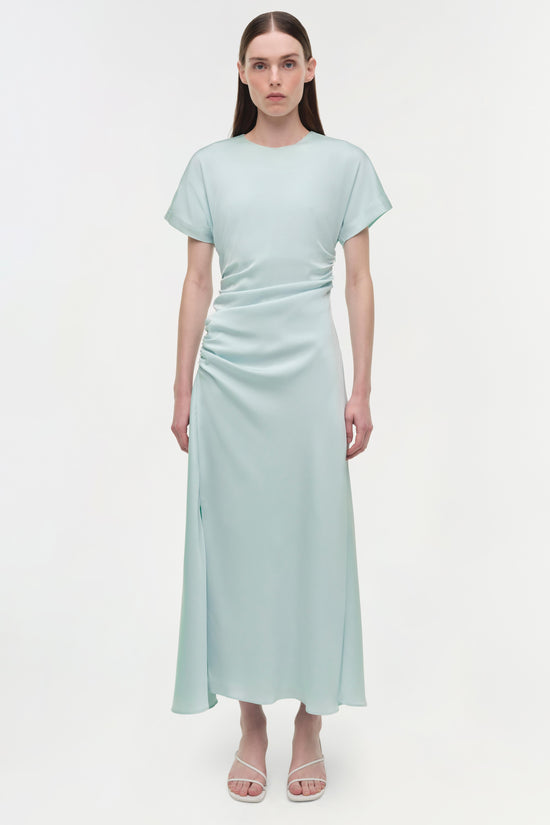 Marabella Draped Satin Midi Dress