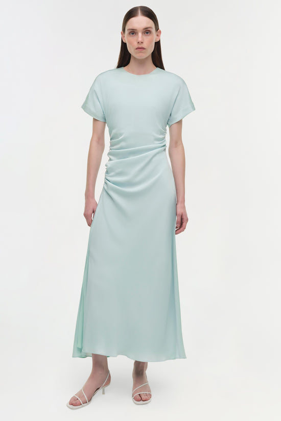 Marabella Draped Satin Midi Dress