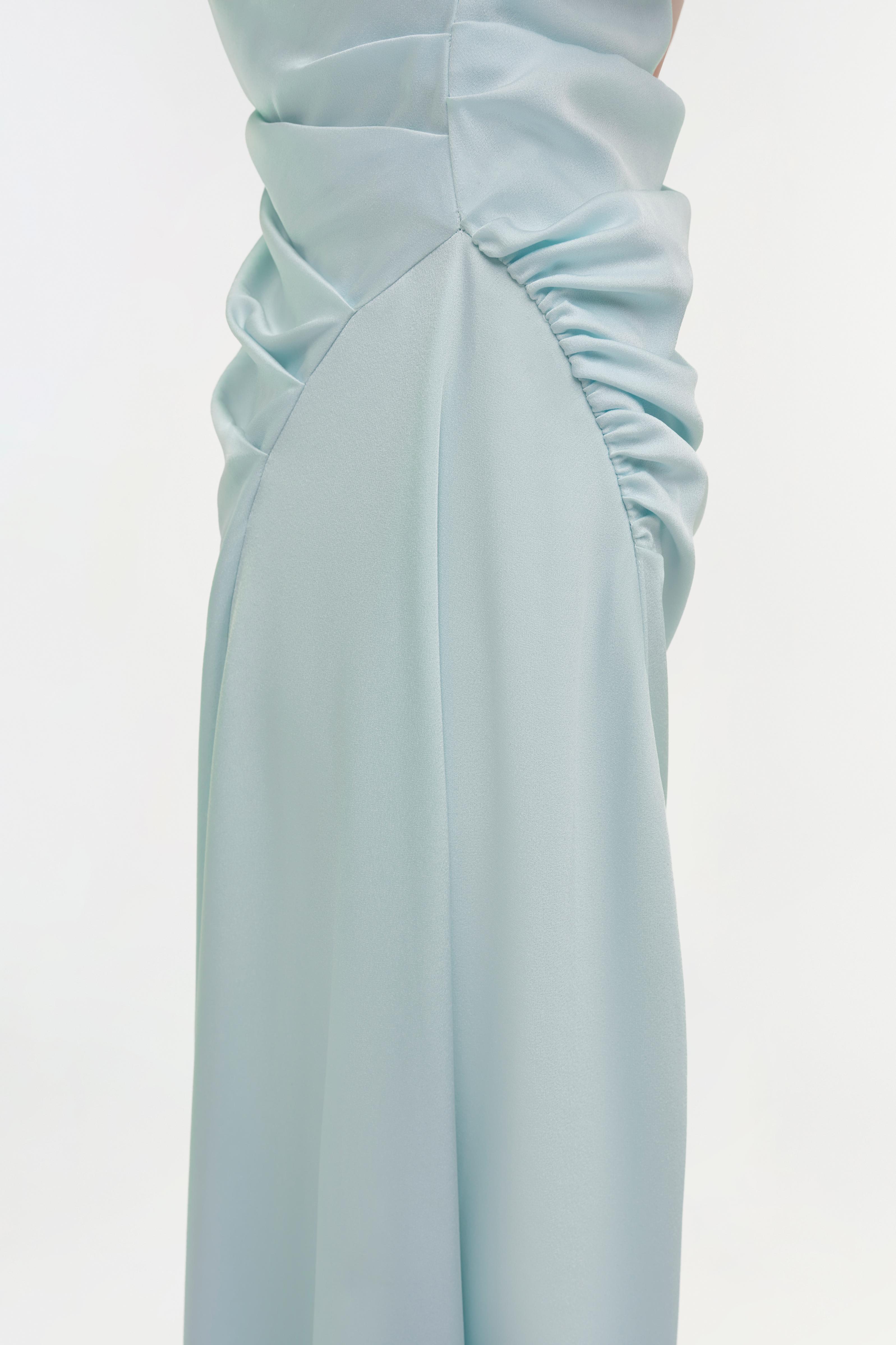 draped satin midi dress Draped satin midi dress - pink