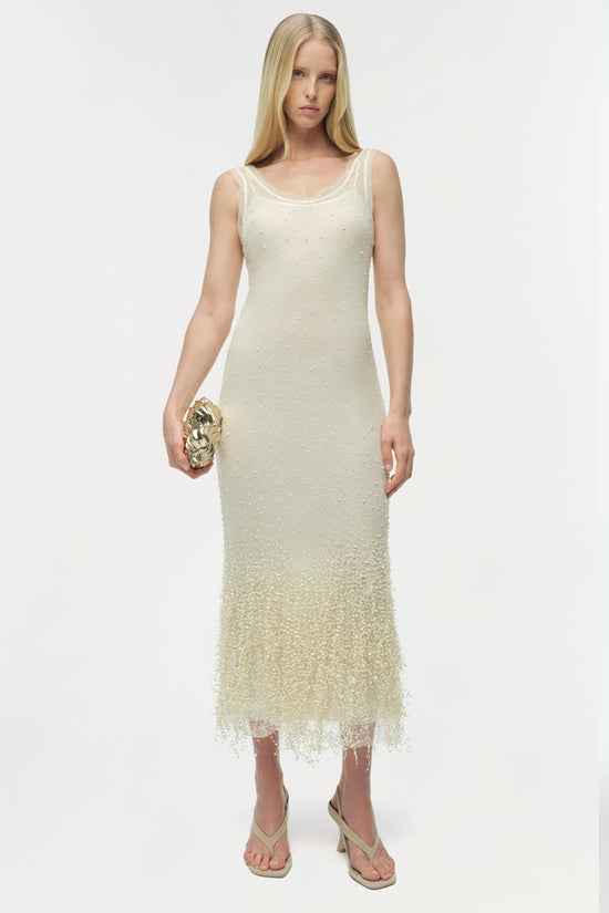 simkhai beaded dress SIMKHAI Women's Ziva Sleeveless Embellished Mini Dress - White