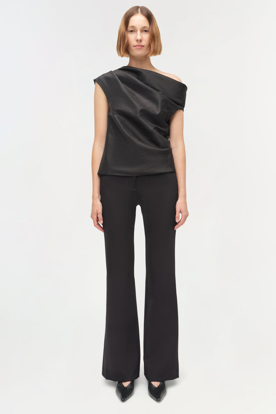 Vivia Taffeta Draped Top