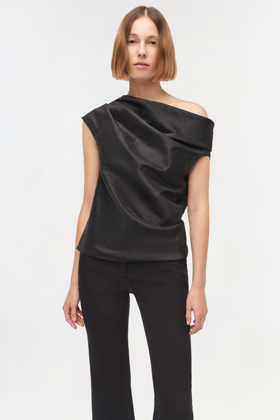 Vivia Taffeta Draped Top