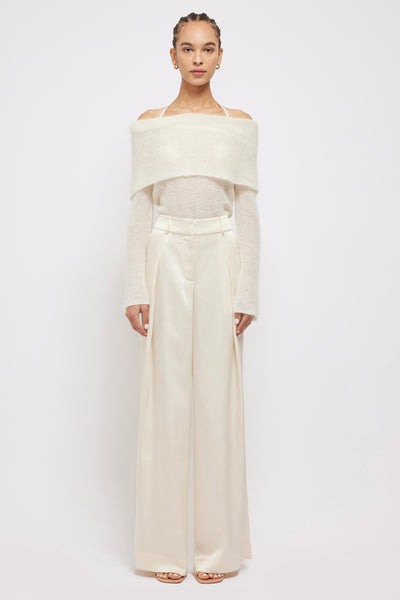 【SCENERITY】22SS★ Mono Slacks BCBGMAXAZRIA Women's High Waisted Wide Leg Zipper Pant