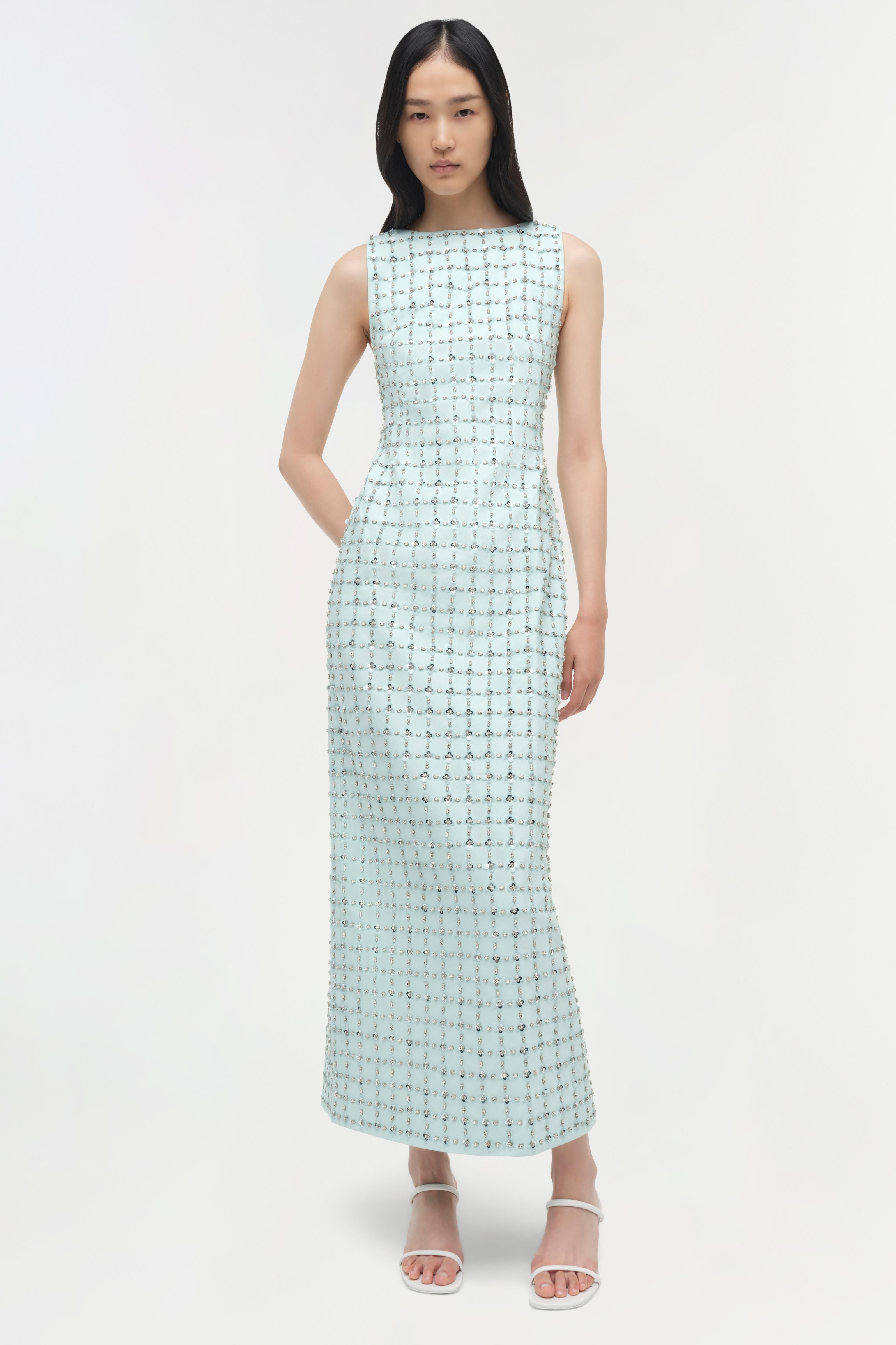 Claudia Embellished Midi Dress – SIMKHAI Claudia Embellished Midi Dress – SIMKHAI