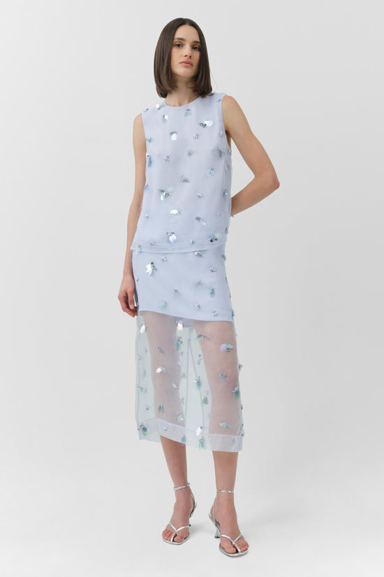 Delilah Embellished Organza Midi Skirt