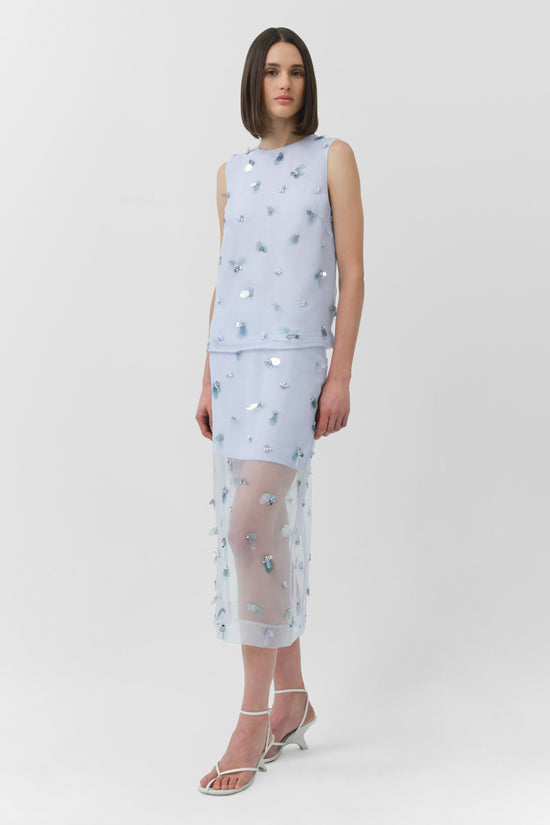 Delilah Embellished Organza Midi Skirt