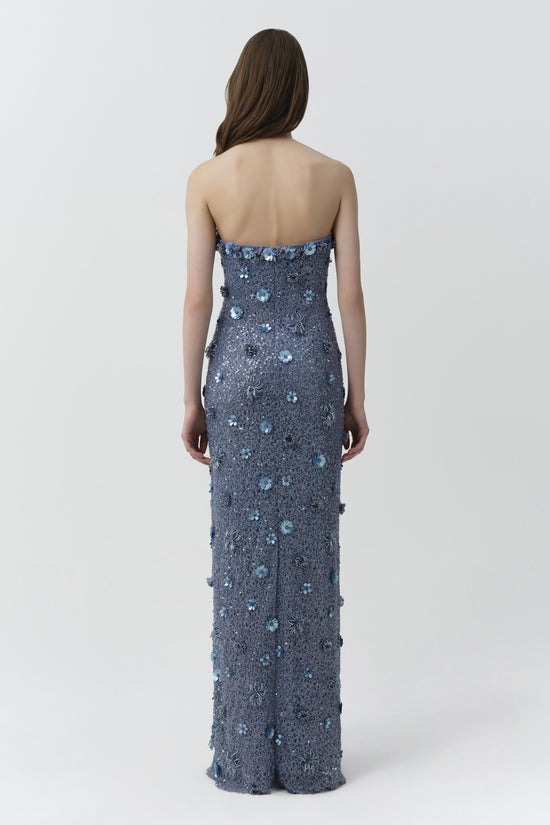Serafina Strapless Embellished Gown