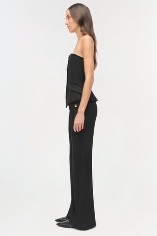 Cambrie Velvet Trimmed Bustier Top