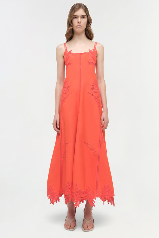 Ellery Embroidered Bustier Midi Dress