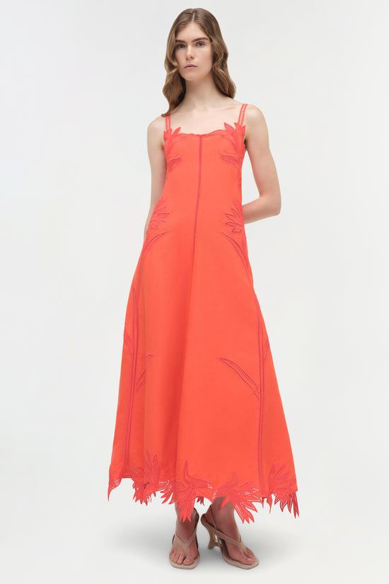 Ellery Embroidered Bustier Midi Dress