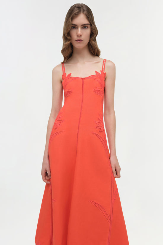Ellery Embroidered Bustier Midi Dress