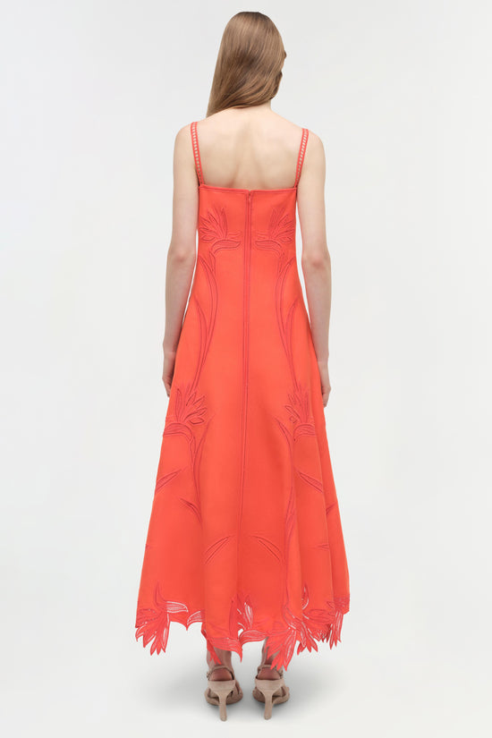 Ellery Embroidered Bustier Midi Dress