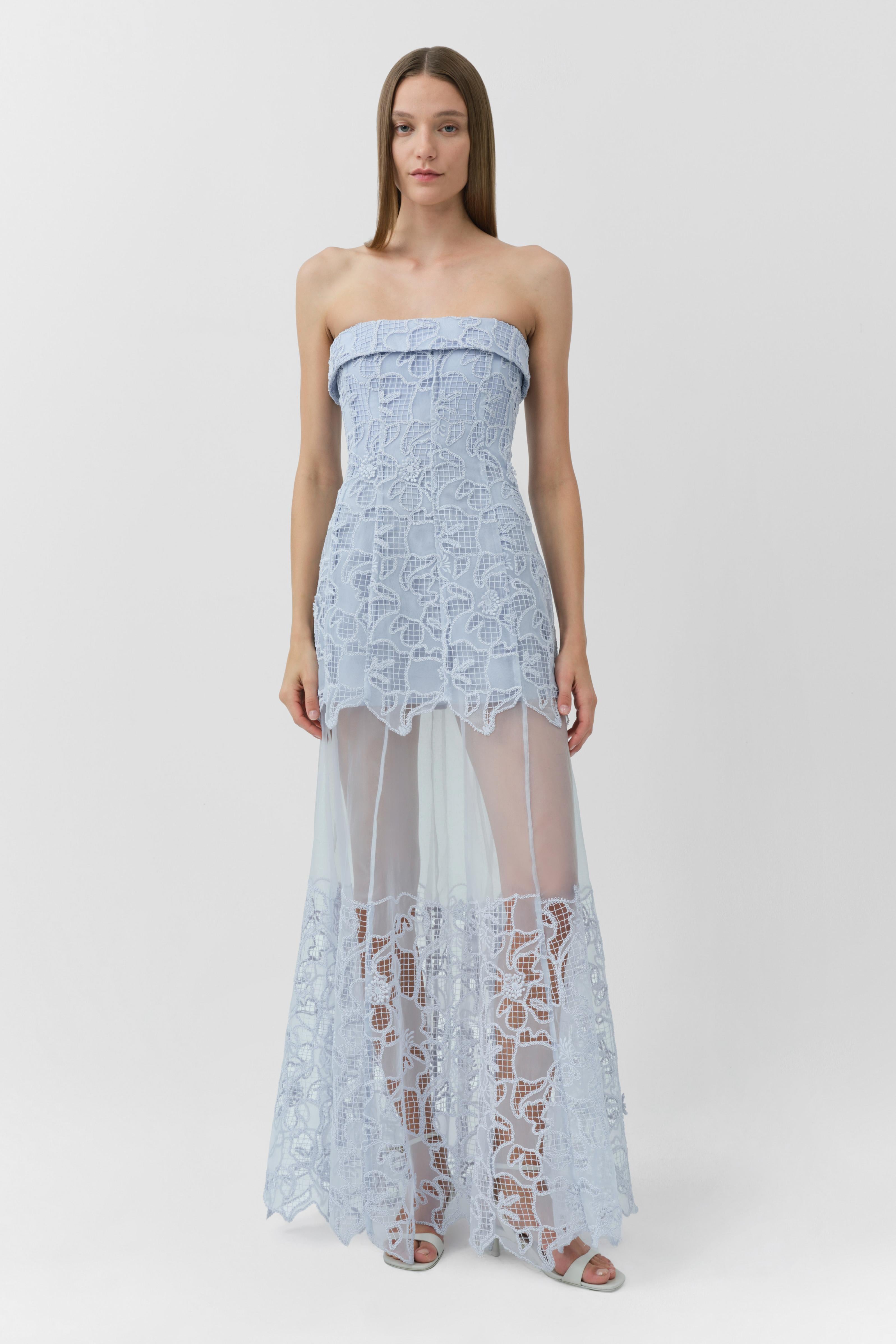Rennis Embroidered Organza Bustier Gown