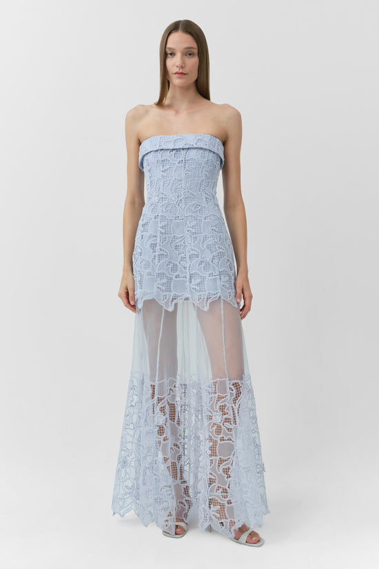 Rennis Embroidered Organza Bustier Gown