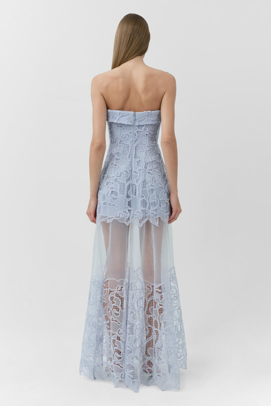 Rennis Embroidered Organza Bustier Gown