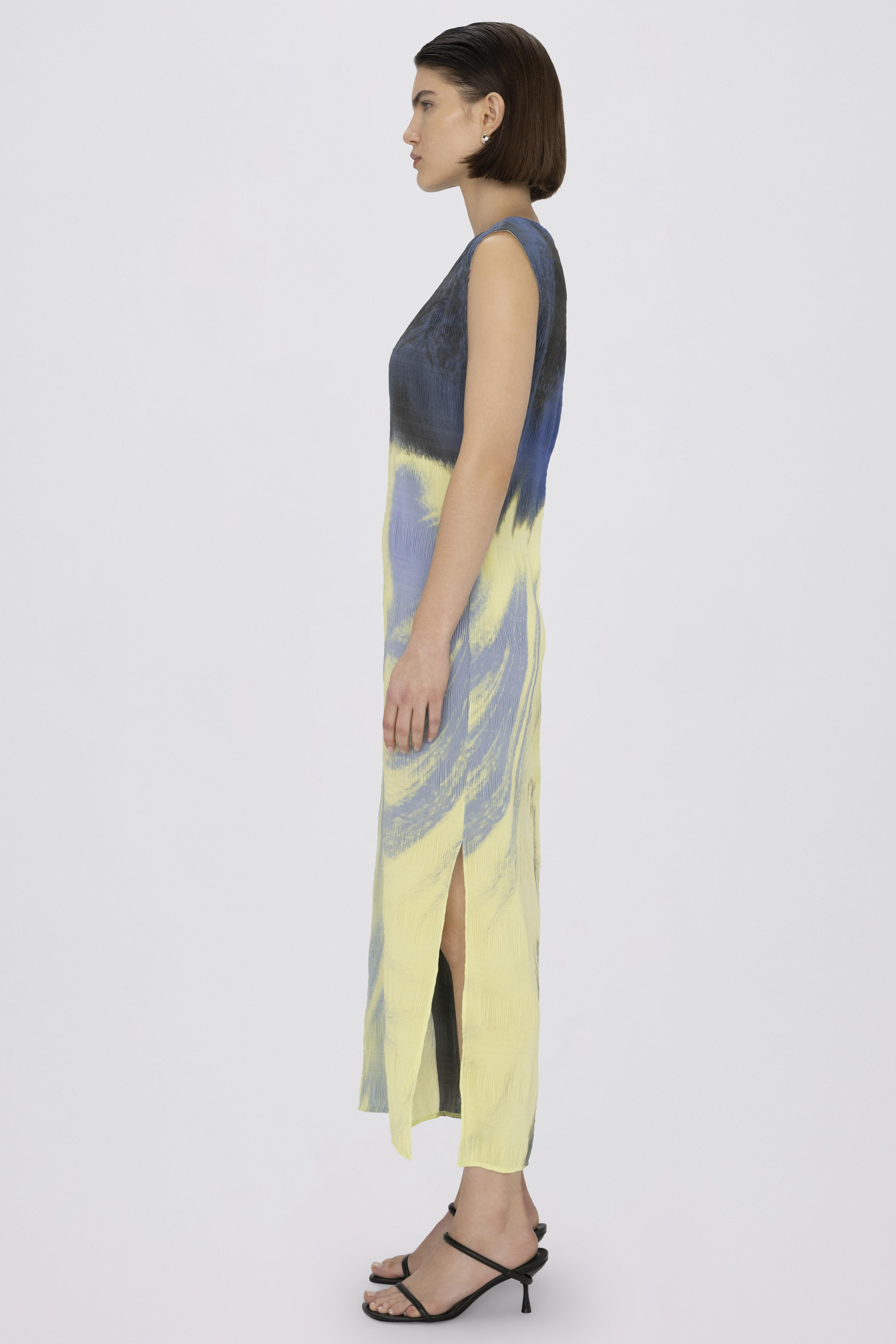 SIMKHAI Cosima Printed Dress in Amalfi Blue