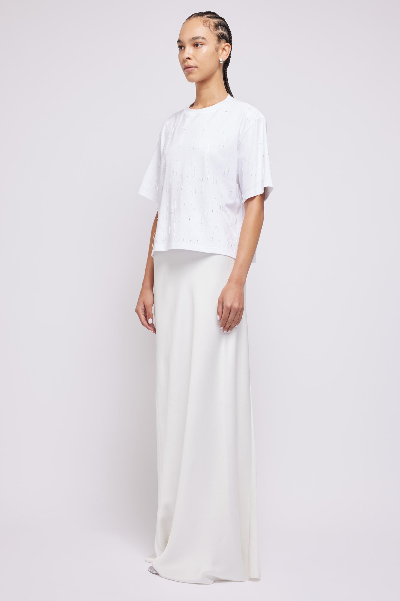 Amaru Embellished Tee - White | SIMKHAI